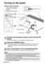 Page 24ENTER
FREEZE
SHUTTER
INDEX
WINDOW
PROJECTOR VOLUME D.ZOOMSTD VIDEOINPUT POWER
RGB
MENU
AUTO
SETUP
)
*
$
&
(
'
#
Turning on the power
Before turning on the power
1, Ensure that all peripheral
devices are connected
properly.
2, Remove the lens cover.
Lens coverPower cord
Connect the accessory power cord to the AC IN
socket.
BThe power indicator on the projector will illuminate red.
Press the POWER button.
BThe power indicator on the projector will flash green. After a short
period, the indicator will...