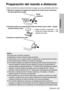 Page 97ESPAÑOL-23
Comienzo
Inserte la pila de litio accesoria mientras se asegura que las polaridades estén bien.
#Mientras empuja la lengüeta del soporte de la pila hacia la derecha,
tire del soporte de la pila.
$Inserte la pila en el soporte de la pila de manera que el lado + quede
mirando hacia arriba.
%Inserte el soporte de la pila.
Preparación del mando a distancia
Haga coincidir la superficie “+” de
la pila con el lado marcado “+” del
soporte de la pila.
NOTA:
B
No deje caer el mando a distancia....
