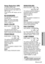 Page 45ENGLISH-45
Adjustments and settings
Noise Reduction (NR)
(S-VIDEO/VIDEO only)
If noise occurs from the projector
because of a poor input signal, set
“NR” to “ON”.
To turn off the “NR” feature, set it to
“OFF”. 
BLACKBOARD 
(PT-LB10NTU/PT-LB10U/PT-
LB10SU only)
Set to “ON” when “PICTURE
MODE” is set to “BLACK-BD”.
(Refer to page 37.)
BACK COLOR
This sets the color which is
projected onto the screen when no
signal is being input to the projector.
FRONT/REAR
This setting should be changed in
accordance with...