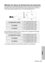 Page 139ESPAÑOL-63
Otros
Métodos de cálculo de dimensiones de proyección
Si el tamaño de la pantalla (diagonal) es SD (m), entonces se usa primero la
siguiente fórmula para calcular la distancia de proyección para la posición
con la lente de gran angular (LW) y con la lente de telefoto (LT).
*Los valores obtenidos de las fórmulas anteriores es aproximado. Para relaciones de aspecto 16:9, se puede usar la siguiente fórmula para
calcular la distancia de proyección.
SD
SW4:3
LW/LT
H1
SH
LW=0,030xSD/0,0254-0,037...