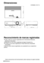 Page 14266-ESPAÑOL
Reconocimiento de marcas registradas
BVGA y XGA son marcas registradas de la International Business
Machines Corporation.
BMacintosh es una marca registrada de Apple Computer Inc.
BS-VGA es una marca registrada de Video Electronics Standards
Association.
Todas las otras marcas registradas son propiedad de sus respectivos
dueños. 
Estas instrucciones de funcionamiento están impresas en papel reciclado.
Dimensiones

81,2(3-3/16)
297(11-11/16)
41,8(1-5/8)
7(-1/4)
73(2-27/32)
196(7-11/16)
210(8-1/4) 