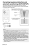 Page 2828-ENGLISH
Correcting keystone distortion and
automatic positioning (AUTO SETUP)
This projector detects its degree of tilt and the input signal. Keystone
distortion and the position of the image can then be corrected automatically
in accordance with the input signal.
ENTER
FREEZE
SHUTTER
INDEX
WINDOW
PROJECTOR VOLUME D.ZOOMSTD VIDEOINPUT POWER
RGB
MENU
AUTO
SETUP
Projector control panelPress the AUTO SETUP button.
(When the projected image has caused keystone distortion)
BAutomatic positioning
will be...