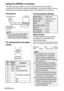 Page 6464-ENGLISH
Using the SERIAL connector
The serial connector which is on the connector panel of the projector
conforms to the RS-232C interface specification, so that the projector can be
controlled by a personal computer which is connected to this connector.
Connection
Pin assignments and signal
namesBasic format
The data sent from the computer to
the projector is transmitted in the
format shown below.
Pin
No.
Communications settings
Signal
nameContents
12
68
53
%
RXD Received data
&
GND Earth
'
TXD...