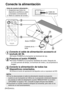 Page 10024-ESPAÑOL
Conecte la alimentación
Antes de conectar la alimentación
1. Asegúrese que todos los
dispositivos periféricos estén
conectados correctamente.
2. Retire la cubierta de la lente.
NOTA:
B
Si se ha desconectado el cable de alimentación durante la proyección
cuando se usó el proyector por última vez, la proyección comenzará después
de conectar el cable de alimentación (cuando “MEM.ESTADO” en el menú
“OPCIONES” se ajusta a “SÍ”). Consulte la página 48 para más detalles.
BEscuchará un sonido cuando...