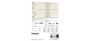 Page 6Superb Basic Performance 
with a 5,000-Hour
*1
 
Lamp Replacement Cycle
Compact, Mobile Projectors
LCD Projectors
 PT-LB2U
12-3/32(
307)8-9/32(
210)3-5/32(
80)2-23/32(
69)
Ceiling mount
bracket:
ET-PKB2
Replacement air filter 
for ET-KFB2: 
ET-RFB2
Highly durable 
filter unit:
ET-KFB2
Replacement 
lamp unit:
ET-LAB2
Power supply
Power consumption
Optical system
LCD panel
Lens
Lamp
Screen size (diagonal)
Color
Brightness
Center-to-corner uniformity
Contrast
Resolution
Scanning 
frequency
Optical axis...