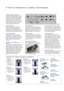 Page 4Ultrahigh Brightness and Contrast
Panasonic’s advanced BriteOptic™ Dual Lamp
System delivers 3,600/4,200 ANSI lumens of
brightness and superior color reproducibility. 
A corrective film is used to compensate for
phase shifts in the light incident to the LCD
panel, helping obtain a high contrast ratio. The
result is reproduction of crisp, clear, super-
bright images with outstanding depth.
Increased Reliability
These projectors have a long lamp life of
3,000 hours (at dual lamp operation in
standard...