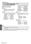 Page 38
Settings
POSITION menu
ENGLISH - 38
You can switch the aspect ratio manually when needed. 
Press I H  to cycle through the options.
J Aspect ratio options
Q AUTO
Signals which contains an identifying aspect signal 
will be detected and autom atically project the 
image in proper ratio. (NTSC and 525i (480i) 
signals only)
Q 4:3
When a 4:3 or 5:4 signal is  detected, the image will 
be projected without any  change, and other signals 
will be adjusted to 4:3 with pr eserving original ratio.
Q16:9
When...