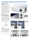 Page 3Dust-Resistant Structure Minimizes
Image Degradation
After a projector has been used for some time,
dust particles that have entered the interior
accumulate on the optical components 
and lower performance. The PT-LW80NTU pre-
vents this with a unique dust-resistant design.
This totally redesigned package has touch-sen-
sor controls that eliminate the gaps around
conventional buttons and a lens cover. The
design also incorporates a cover that protects
the zoom/focus ring when not in use. These
features...