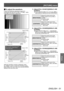 Page 51[PICTURE] menu
ENGLISH - 51
Settings
▶■To adjust the waveform
Project the brightness adjustment signal of a 
commercial test disk (0% (0
  IRE or 7.5   IRE) - 100% 
(100
  IRE)) and perform adjustment.
$GMXVWWR
$GMXVWWR
6LJQDOOXPLQDQFH OHYHO
6LJQDOOXPLQDQFH
OHYHO
,PDJH
GLVSOD\DEOH
DUHD
,PDJH
GLVSOD\DEOH
DUHD
$GMXVWWR
$GMXVWWR 6FUHHQ
SRVLWLRQ
6FUHHQ
SRVLWLRQ
:LWKFRPSXWHULQSXWH[FHSWPRYLH
EDVHGVLJQDORU>+0,6,*1$/
/(9(/@>@
While the waveform monitor is...