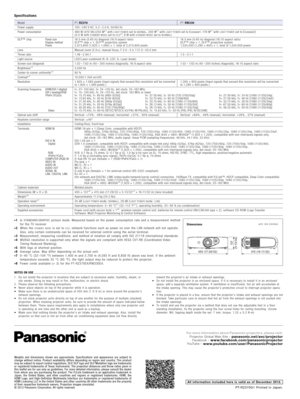 Page 6Weights  and  dimensions  shown  are  approximate.  Specifications  and  appearance  are  subject  to 
change  without  notice.  Product  availability  differs  depending  on  region  and  country.  This  product 
may be subject to export control regulations. DLP, DLP logo and DLP Medallion logo are trademarks 
or  registered  trademarks  of Texas  Instruments. The  projection  distances  and  throw  ratios  given  in 
this leaflet are for use only as guidelines. For more detailed information, please...