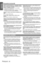 Page 56Information 
ImportantePrécautions de sécurité
FRANÇAIS - 56
Veiller à ce que les bornes + et – des piles nentrent 
pas en contact avec des objets métalliques tels que 
colliers ou épingles à cheveux.
 Sinon, les piles risquent de fuir, de surchauffer, 
dexploser ou de prendre feu.
 Ranger les piles dans un sac en plastique, et ne pas 
les ranger à proximité dobjets métalliques.
Pendant un orage, ne pas toucher le projecteur ou le 
câble.
 Il y a risque délectrocution.
Ne pas utiliser lappareil dans un...