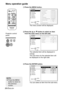 Page 38
38-ENGLISH
#Press the MENU button.
$ Press the  F
F
or G
G
button to select an item
from the main menu on the left side.
% Press the ENTER button.
Menu operation guide

The menu screen will be displayed.
The selected item will be displayed in
orange.
The sub-menu for the selected item will
be displayed on the right side.
You can select an item from the sub-menu.

NOTE:
B Press the MENU
button to return to
the previous
screen.
Projector control
panel 