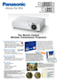 Page 1
Easy wireless projection(PTLB60NTEA/LB55NTEA)
•World’s fastest data transfer *1
•Wireless PC motion/sound streaming *2
•Abundant wireless functions, including secondary
display transmission and 16window index style
• Simple, user friendly settings
Daylight View 2 technology
•Looks max. 50% brighter*3
•Vivid colours in a bright r oom
• Auto operation with ambient light sensor (
ALS)
High power and portability
•Bright 3,200/2,500 lumens*4
•Ultralightweight: 2.5 kg/2.6 kg (5.5 lbs/5.7 lbs)*5
•Slim and...