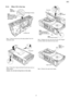 Page 415.3.2. When CD in the tray
Step 1: Check any disc tray at the play positionfrom the
mechanism side.
Step 2: Press the 2 claws and then lift up the top cover as
arrows shown.
Caution: Do not exert strong force on the claws.
Step 3: Releas e the top cover from thetray rear stopper
as arrow shown and remove the top cover.
Step 4: Remove the open lever spring.
41
CRS1 