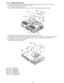 Page 499-26
9.2.16. Setting the Top Cover
1. Connect the KBD FPC and FFC to the Connectors(CN22 and CN23), and place the Top Cover on the computer.
2. Fix the Top Cover using the five Screws . No.1 to No.5
3. Fix the Top Cover using the Screw .
4. Fix the BT UNIT PCB to the Top Cover using the Sc rew  and connect the Cable to the connector.
5. Fix the Top Cover using the Screw  , and paste the Tape and WP Sheet on it.
6. Fix the Cover BT to the Top Cover using the two Screws   No.1, No.2, and paste the Screw...