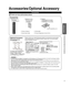 Page 77
Getting started
 Accessories/Optional Accessory
 
Optional Accessory
Wall-hanging bracket TY-WK3L2RW
The angle of wall-hanging bracket
can be adjusted in “zero tilting
(vertical)”, “5-degree tilting”, 
“10-degree tilting”, “15-degree tilting” 
and “20-degree tilting” for this TV.
WARNINGPlease contact your nearest Panasonic dealer to purchase the recommended\
 
wall-hanging bracket. For additional details, please refer to the wall-h\
anging 
bracket installation manual.
Back of the TV
Holes for...