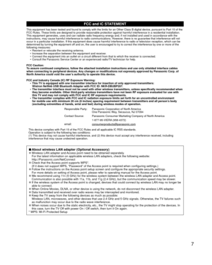 Page 77
FCC and IC STATEMENT
This equipment has been tested and found to comply with the limits for a\
n Other Class B digital device, pursuant to Part 15 of the
FCC Rules. These limits are designed to provide reasonable protection against harmf\
ul interference in a residential installation.
This equipment generates, uses and can radiate radio frequency energy an\
d, if not installed and used in accordance with the
instructions, may cause harmful interference to radio communications. Ho\
wever, there is no...