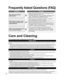 Page 1414
Frequently Asked Questions (FAQ)
Care and Cleaning
First, unplug the Power cord plug from the wall outlet.
Display panel
The front of the display panel has been specially treated. Wipe the panel surface gently using only a cleaning cloth or a soft, lint-
free cloth.
  If the surface is particularly dirty, after cleaning up the dust, soak a soft, lint-free cloth in diluted, mild liquid dish soap (1 part 
mild liquid dish soap diluted by 100 times the amount of water), and then wring the cloth to remove...