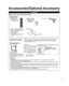 Page 77
Accessories/Optional Accessory
  Accessories
Remote Control 
Transmitter
 N2QAYB000706
Batteries for the
Remote Control
Transmitter (2)
 AA Battery
Power cord
Accessories
Check you have all the items shown.
Quick start guide
Owner’s Manual (Book)
Owner’s Manual (CD-ROM)
Product Registration Card 
(U.S.A.)
Child safety
Optional AccessoryPlease contact your nearest Panasonic dealer to purchase the recommended 
wall-hanging bracket. For additional details, please refer to the wall-hanging 
bracket...