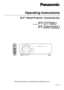 Page 1DLPTMBased Projector  Commercial Use
Operating Instructions
Read these instructions completely before operating this unit.
TQBJ 0146-2
POWERON OFFRGB1RGB2AUX
MENU
STD
LENSOSD1
4
72
5
83
6
9
0
NEXTUSERLIGHTID ALLASPECTID SETProjectorComputerNumetric
BRIGHTCONTRAST ON SCREENSYSTEMSELFUNC1D.ZOOM
ENTERPA G E  UP
PA G E  DOWN
VIDEOSHUTS-VIDEOFREEZESHUTTER
AUTO
SETUP
LASER ON/OFF
Model No. PT-D7700U
PT-DW7000U 