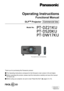 Page 1Thank you for purchasing this Panasonic product.
 ■The Operating Instructions correspond to the firmware’

s main version 4.02 and higher.
 ■Before operating this product, please read the instructions carefully and save this manual 
for future use.
 ■Before using your projector

, be sure to read “Read this first!” (
 pages 2 to 10).
Model No.	 PT-DZ21KU
	 PT-DS20KU
	 PT-DW17KU
TQBJ0418-4
DLPTM Projector  Commercial Use
Operating Instructions
Functional Manual
0086008F0088008D008A00940089...