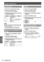 Page 62[Image adjust] menu
62 - ENGLISH
Settings
[Color temp.]
1) Press 
▲▼ to select [Color temp.].
2)  Press the  button.
■
z The adjustment screen is displayed.
3) 
While looking at the screen, press 
◀▶ 
to adjust the setting.
Operation Adjustment Range
Press  ▶. Makes the color 
temperature 
higher.
[XLow] - [Low] - 
[Mid] - [High]
Press  ◀. Makes the color 
temperature 
very low.
Note ■
z [XLow] (emphasize red) - [High] (emphasize blue)
■
z Note that adjusting this item will also change the 
white balance...