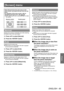 Page 65[Screen] menu
ENGLISH - 65
Settings
Select [Screen] from the main menu on the 
menu screen, and select the item from the sub 
menu.
For operation of the menu screen, refer to 
“Navigating through menu” (
 page 50).
■
z After selecting the item, press 
▲▼◀▶ to make 
the setting.
Control panel
Remote control
[Normal]
Displays the maximum allowable size while retaining 
the aspect ratio of the input signal.
1)  Press 
▲▼ to select [Normal].
2)  Press the  button.
[Full]
Displays the full screen size.
■
z...