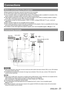 Page 23ENGLISH - 23
Getting Started
Connections
Before connecting to the projector
Read carefully the instruction manual for the device to be connected. z
Turn off the power switch of the devices before connecting cables. z
If any connection cable is not supplied with the device, or if no option\
al cable is available for connection of the  z
device, prepare a necessary system connection cable to suit the device.
Video signals containing too much jitter may cause the images on the screen to randomly wobble or...