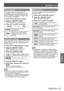 Page 67[Setting] menu
ENGLISH - 67
Settings
[Fan control]
The projector controls the rotation of the fan 
automatically. You can make the rotation of the fan 
stronger depending on the ambient temperature or 
where the projector is installed (for example, when it 
is to be used at a high altitude).
1) Press ▲▼ to select [Fan control].
2)  
Press the  button.
■z ▲▼  are displayed over the sub menu 2.
3) Press 
▲▼ to switch the setting.
[Normal][Max]
[Normal] Controls the fan operation 
automatically.
[Max]...
