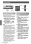 Page 34Powering ON/OFF
34 - ENGLISH
Basic Operation
Powering up the projector 
When using the optional projection lens, attach the 
projection lens before turning on the power. (
 page 29)
Remove the lens cover beforehand. 
1)  Connect the power plug to the outlet. 
(AC 120 V  50 Hz/60 Hz)
2)  Press the  side of the  switch to turn on the power. 
 
z
The power indicator  will light in red, and the projector will 
enter the standby mode. 
3)  Press the POWER ON  button. 
 
z
The power indicator  will light in...