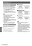 Page 50[POSITION] menu
50 - ENGLISH
Settings
[CLOCK PHASE]
You can adjust to achieve an optimal image when 
there is a flickering image or smeared outlines. 
1)  Press ▲▼ to select [CLOCK PHASE]. 
2)  Press ◀▶ or the  button. 
 
z
The [CLOCK PHASE] individual adjustment 
screen is displayed. 
3)  Press ◀▶ to adjust the level. 
 
z
Adjustment value will change between [0] and 
[31]. Adjust so that the amount of interference is 
at a minimum. 
Note  
z
Optim al value may not be achieved if the output 
f

rom the...