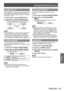 Page 63[PROJECTOR SETUP] menu 
ENGLISH - 63
Settings
[LAMP RELAY]
The degradation of the lamp due to continuous usage 
can be reduced by automatically switching the lamp 
to be turned on when using the projector continuously 
for 22 hours or more. 
1)  Press ▲▼ to select [LAMP RELAY]. 
2)  Press ◀▶ to switch [LAMP RELAY]. 
 
z
The time setting to switch the lamp will change 
as follows each time you press the button. 
[OFF][00:00]
(Every one 
hour)
[23:00][01:00]
Note  
z
The   LAMP RELAY¡  function will be...