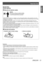 Page 13Read this first!
ENGLISH - 13
Important 
Information
end of Read this first
Trademarks
VGA and XGA are trademarks of International Business Machines Corporation.
• 
SVGA is a registered trademark of the Video Electronics Standards Association.
• 
HDMI, the HDMI logo and High-Definition Multimedia Interface is a trademark or registered trademark of HDMI Licensing 
• 
LLC. 
The font used in the on-screen displays is a Ricoh bitmap font, which is manufactured and sold by Ricoh Company , Ltd.
• 
RealD 3D is...