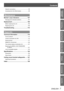 Page 7ENGLISH - 7
Important  
Information
Preparation
Getting Started
Basic Operation
Settings
Maintenance
Appendix
Contents
Network connections............................................ 95
Accessing from the Web browser  ........................ 96
Maintenance
Monitor Lamp indicators  ....................... 107
Managing the indicated problems  ...................... 107
Replacement  .......................................... 109
Before replacing the unit  .................................... 109
Replacing...