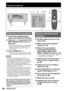 Page 3636 – ENGLISH
Projection (continued)
 
Powering up the projector
1
  Connect the supplied power 
cable. (120 V/240 V, 50 Hz/60 Hz)
2
  Press the “ | ” marked side of the 
MAIN POWER switch to turn on 
the power.
The power indicator lamp on the projector will  • 
flash in red. After a short period, the indicator 
will illuminate and the projector will enter 
standby mode.
3
  Press POWER ON “ | ”.
The power indicator lamp illuminates in green  • 
and soon the image is projected on the screen.
Note
If the...