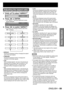 Page 59ENGLISH – 59
Basic Operation
 
Adjusting the aspect ratio
This changes the aspect ratio of the projected image.
Press ▲▼ to select “ASPECT”. 1. 
SHIFT
ASPECT
ZOOMDEFAULT
Press ◄► or ENTER. 2. 
The “ASPECT” individual adjustment screen  • 
will be displayed.
ASPECT
 CHANGEDEFAULT
Press ◄► to switch “ASPECT”. 3. 
The setting will change as follows each time  • 
◄► is pressed.
VID AUTO (PRI.)DEFAULT
S1 AUTOTHROUGH
VID AUTO16:9
HV FIT4:3
V FITH FIT
DEFAULT: • 
Pictures are displayed without changing the...