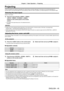 Page 45ENGLISH - 45
Chapter 3 Basic Operation  —   Projecting
Projecting
Check the projection lens attachment (
x  page   35), external device connection (
x  page   37) and power cord connection (
x  page   41), 
and then switch on the power ( x 
page   42) to start projecting. Select the video for projection, and adjust appearance of the projected image.
Selecting the input signal
Select an input signal.
1) Press the input selection (, , 
, , , ) 
buttons on the control panel or the remote 
control.
rfThe...