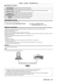 Page 93ENGLISH - 93
Chapter 4 Settings  —   [NETWORK] menu
r
r [NETWORK CONTROL]
[WEB CONTROL]
Set to [ON] to control with the Web browser.
[PJLink CONTROL] Set to [ON] to control with the PJLink protocol.
[COMMAND CONTROL] Set to [ON] to control with the / terminal control command format 
(
x
 

page   123).
Refer to “Control commands via LAN” ( x
 

page   119).
[COMMAND PORT] Set the port number used for command control.
[CRESTRON RoomView] Set to [ON] to control with RoomView of Crestron.
[AMX D.D.] Set to...