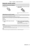 Page 23ENGLISH - 23
Chapter 1 Preparation  —   Using the remote control
Using the remote control
Inserting and removing the batteries
1) Open the cover.
(i)
(ii)
2) Insert the batteries and close the cover (insert 
the m side first).
rf
When removing the batteries, perform the steps in reverse 
order
.
Setting Remote control ID numbers
When you use the system with multiple projectors, you can operate all the projectors simultaneously or each projector individually using single 
remote control, if a unique ID...