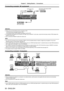 Page 3838 - ENGLISH
Chapter 2 Getting Started  —   Connections
Connecting example: AV equipment
9&5ZLWKEXLOWLQ
7%&9SOD\HUZLWKDWWDFKHG+0,WHUPLQDO+&3
RU
%OXUD\GLVFSOD\HU
Attention
rf Always use one of the following when connecting a VCR.
rgA

 VCR with built-in time base corrector (TBC)
rgA

 time base corrector (TBC) between the projector and the VCR
rfIf nonstandard burst signals are connected, the image may be distorted. In such case, connect the time base corrector (TBC) between the...