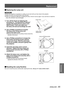 Page 65Replacement
ENGLISH - 65
Maintenance
 
JReplacing the Lamp unit
CAUTION:
When the projector is mounted on a ceiling, do not work with your face c\
lose to the projector.
 
z
Attach the lamp unit and the lamp cover securely. 
z
When you experience difficulty in installing the lamp, remove it and try again. If you use force to install the  
z
lamp, the connector may be damaged.
Turn off the Power by following the   
1  ) 
procedure in "Turning Off the Projector"  
(
Æpage 28).Unplug the AC power...