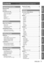 Page 11ENGLISH - 11
Important 
 
Information
Preparation
Getting Started
Basic Operation
Settings
Maintenance
Appendix
ContentsBe sure to read “Read this first!”. ( pages 2 to 9)
Important Informatio n
Read this first! ...........................................2
Contents
  ....................................................1 1
Precautions for Use .................................13
Cautions when transporting ..........................................13
Cautions when installing...
