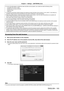 Page 103Chapter 4 Settings — [NETWORK] menu
ENGLISH - 103
 fFor the LAN cable between a twisted-pair-cable transmitter and the proje\
ctor , use a cable that meets the following criteria:
 gCompatible with CA

T5e or higher
 gShielded type (including connectors)
 gStraight-through
 gSingle wire
 fThe maximum transmission distance between the twisted-pair-cable transmitter and the projector is 100

  m (328'1"). If this distance is 
exceeded, image and sound may be disrupted and may cause a malfunction i\...