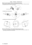 Page 16Chapter 1 Preparation — Precautions for use
16 - ENGLISH
 rDo not use the projector with the connecting terminal side up.
Using the projector at an angle that exceeds the available angle of 210°\
 may result in malfunctions. If setting up the projector 
at an angle that exceeds 210° is required, consult your dealer.
210°
210°
105°
15°
105°
15°
Available angle in horizontal direction
Available angle in vertical direction for the portrait setting
Connecting terminal side
 r
For the portrait setting, set...