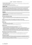 Page 18Chapter 1 Preparation — Precautions for use
18 - ENGLISH
 fChange your password periodically .
 fPanasonic Corporation or its affiliate companies will never ask for your password directly . Do not divulge your password in 
case you receive such inquiries.
 f The connecting network must be secured by a firewall, etc.
 fSet a password for the web control and restrict the users who can log in\
.
DIGITAL LINK
“DIGITAL LINK” is a technology that uses a twisted-pair-cable to transmit video, audio, Ethernet,...