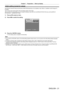 Page 21Chapter 1 Preparation — Start-up display
ENGLISH - 21
Initial setting (projector setup)
Set [PROJECTION METHOD] and [COOLING CONDITION] depending on the installation mode. Refer to “Installation mode” (x   page   27) 
for details.
Then, set the screen format (aspect ratio) and display position of the image.
After completing the initial setting, you can change the settings of eac\
h item from the [PROJECTOR SETUP] menu and the [DISPLAY 
OPTION] menu  → [SCREEN SETTING].
1) Press asto select an item.
2)...