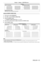 Page 83Chapter 4 Settings — [POSITION] menu
ENGLISH - 83
[CURVED]
[VERTICAL BALANCE]
[HORIZONTAL BALANCE]
[MAINTAIN ASPECT RATIO]
Select [ON] to correct while keeping the aspect ratio.
Setting [CORNER CORRECTION]
1) Press  as to select [GEOMETRY].
2)  
Press 
 qw to select [CORNER CORRECTION].
3)
 
Press the  button.
 f The  [GEOMETRY:CORNER CORRECTION] screen is displayed.
4) Press  as to select the item to adjust, and press the  button.
5)  
Press 
 asqw to adjust.
[CORNER CORRECTION]
[UPPER LEFT]
[UPPER...