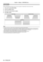 Page 84Chapter 4 Settings — [POSITION] menu
84 - ENGLISH
[KEYSTONE]
(Only for PT-DW11KU)
You can correct the trapezoidal distortion that occurs when the projector is installed tilted or when the screen is tilted.
1) Press  as to select [KEYSTONE].
2)  
Press the  button.
3)

 
Press 
 as to select the item to adjust.
4)
 
Press 
 qw to adjust.
[KEYSTONE] [SUB KEYSTONE]
[LINEARITY]
Note
 fThe menu or logo may run of f the screen when adjustments are performed with [KEYSTONE]. fCorrecting up to ±40° for the tilt...