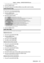 Page 121Chapter 4 Settings — [PROJECTOR SETUP] menu
ENGLISH - 121
 fWhen [USER] is selected, proceed to Step  3) .
3) Press the  button.
4)  
Press 
 as to select one from [PIN2] to [PIN8], and press  qw to switch the setting.
[FUNCTION BUTTON]
Set the functions of the  button on the remote control.
1) Press as to select [FUNCTION BUTTON].
2)  
Press the  button.
 f The  [FUNCTION BUTTON] screen is displayed.
3) Press  as to select a function.
[DISABLE] Disables the  button.
[P IN P] Switches...