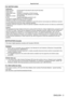 Page 3ENGLISH - 3
Read this first!
FCC NOTICE (USA)
Verification
Model Number:  
PT
 -DZ13KU/PT-DS12KU/PT-DW11KU/PT-DZ10KU
Trade Name: 
 
Panasonic
Responsible Party: 

 
Panasonic Corporation of North 
 America
Address:
 
One Panasonic W
 ay, Secaucus, NJ 07094
Telephone number: 
 
(877)803-8492
E-mail: 

 
projectorsupport@us.panasonic.com
This device complies with Part 15 of the FCC Rules.
Operation is subject to the following two conditions:
(1) 

This device may not cause harmful interference, and (2)...